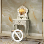 European Luxury Vanity Table Bedroom Mid Century White Makeup Dressing Table Cosmetics Chair Penteadeira Postmodern Furniture
