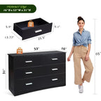 Wood Dresser for Bedroom, Wide Chest of Drawers with 6 Drawer, Oak Furniture Large Storage Tower Unit, Closet Store Organizer