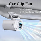 Eary Car Clip On Fan With 360 Rotate 100 Speeds Wind Adjustable USB Re