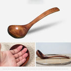 Kitchen Long Handle Wooden Round Spoon For Soup Cooking Mixing Stirr Dessert Rice Soup Spoon Kitchen Cooking Tools