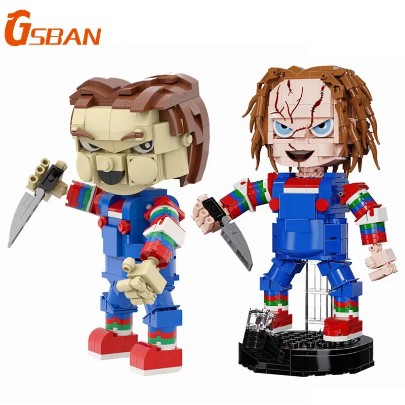 GSBAN Horror Movie Child's Play For Chuckyed Classic Killer Doll Model Building Blocks Toys for Children Kids Halloween Gifts