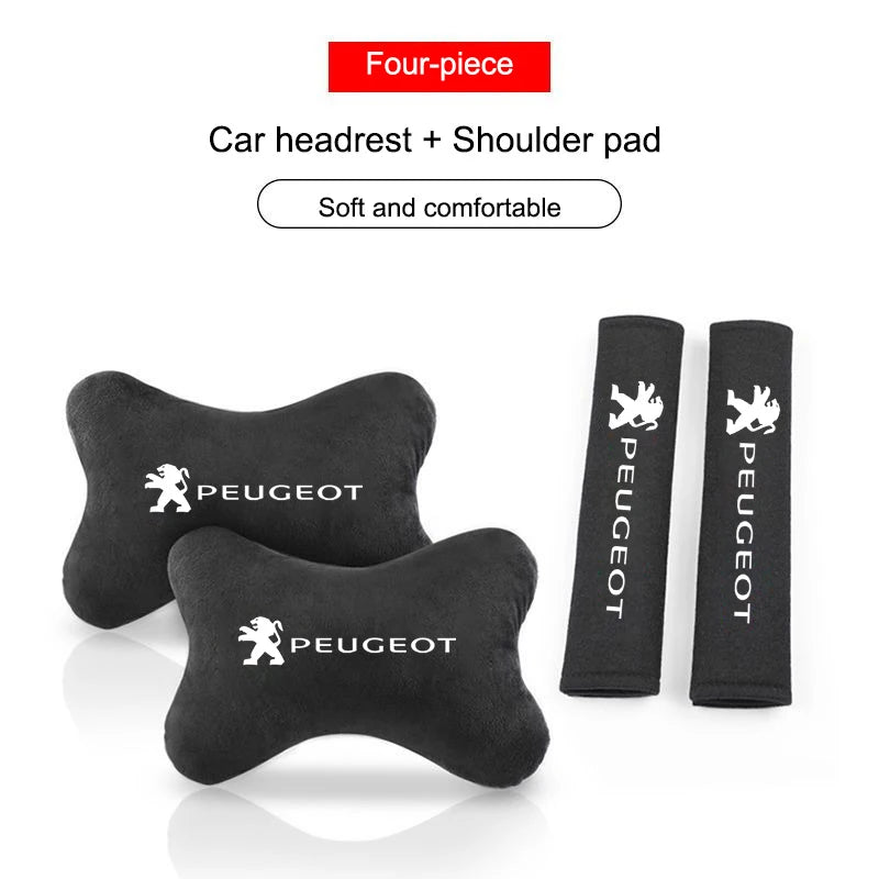 Car Seat Head Neck Rest Cushion Headrest Pillow Pad For Peugeot 408 4008 308 3008 Rifter 5008 508 2008 208 301 RCZ 407 Accessory