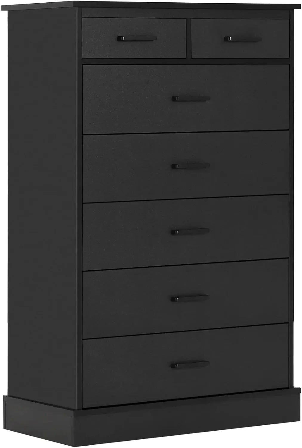 Black Dresser for Bedroom, Tall 7 Drawer Dresser with Sturdy Base, Wood Storage Tower Clothes Organizer, Large Storage Cabinet