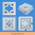 Wall Plastic Ventilation Tile Mold, Traditional 3D Geo Paver Mold, Hollow Square, Strong Concrete Cement Brick for Floor Decor