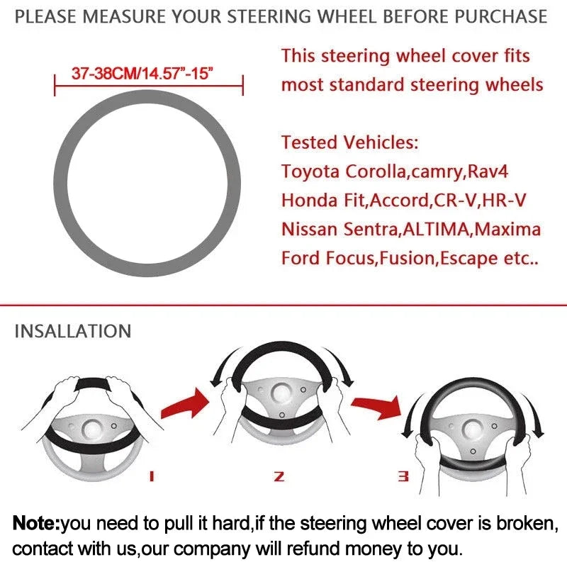For Mazda 2 3 5 6 CX-4 CX-5 CX-7 CX-8 CX-30 CX-50 MX5 Miata RX-7 RX-8 Axela Atenza Car Carbon Fiber Leather Steering Wheel Cover