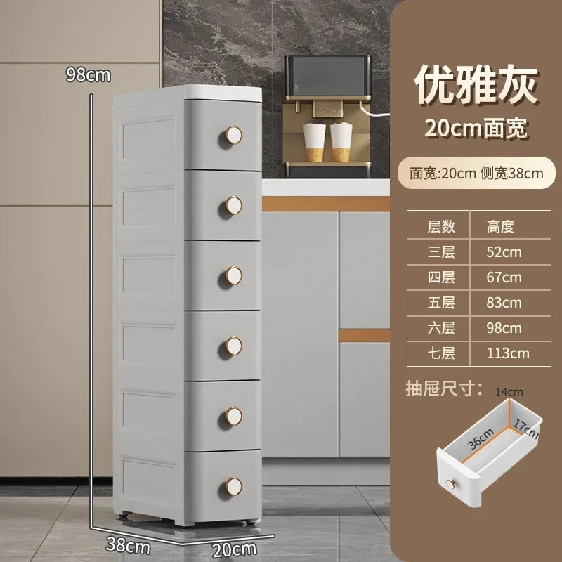 Modern Plastic Cabinet for Bedside Drawer Type Narrow Side Bathroom Cabinet Creative Cabinets for Laundry Room