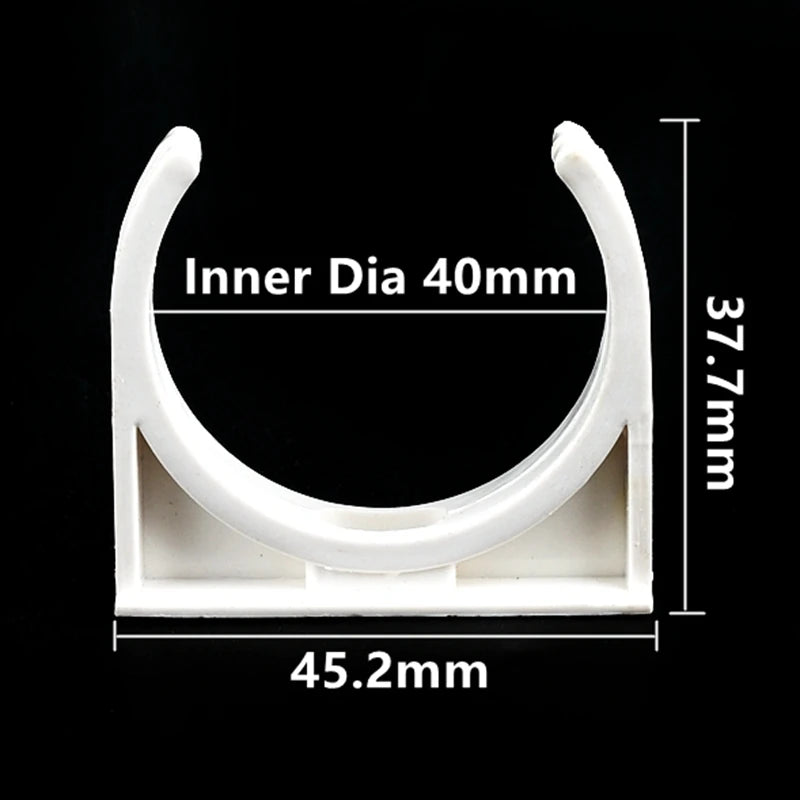 20/25/32/40/50mm White PVC Pipe Clamp UPVC Tube Holder Garden Water Pipe Connector U-shaped Clips Aquarium Fish Tank Accessories