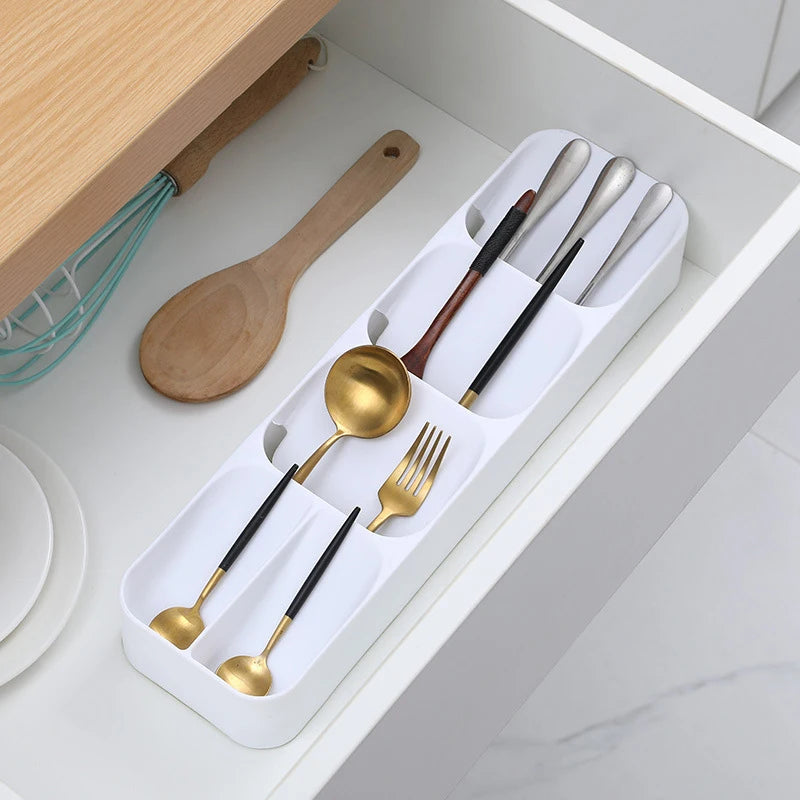 Kitchen Multi-purpose Cutlery Storage Tray Knife Holder Fork Spoon Classification Organizer Drawer Categorized Storage Boxes