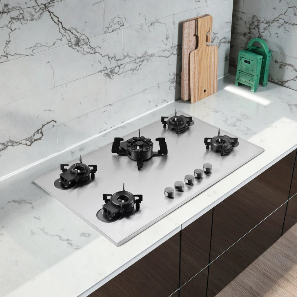 Home Hotel Kitchen Gas Stove New Design of Electronic Ignition Flip Top Stainless Steel Manual