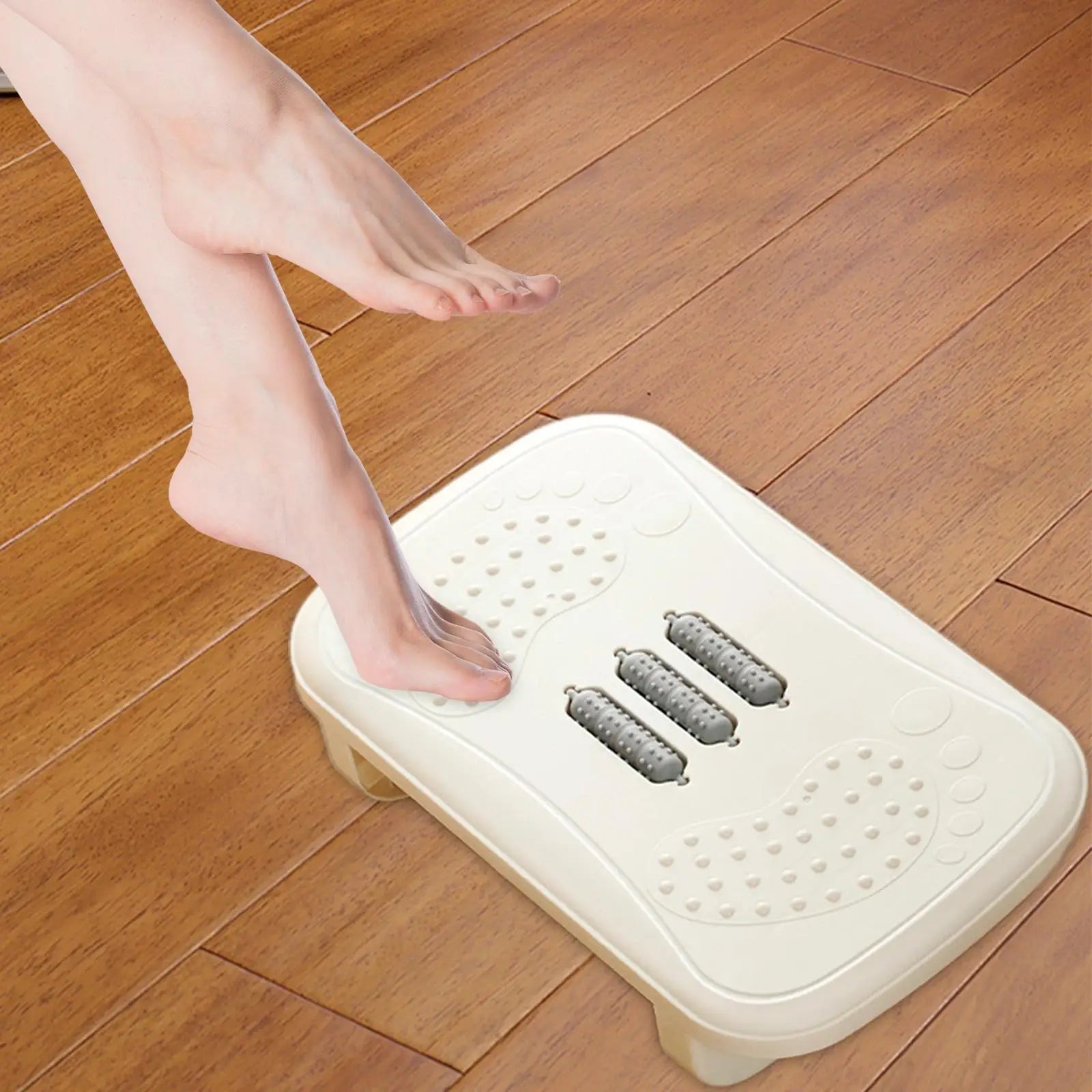 Foot Rest Under Desk Leg Rest with Roller Massage Foot Nursing Stool Foot Stool for Car Computer Desk Women Men Living Room Home