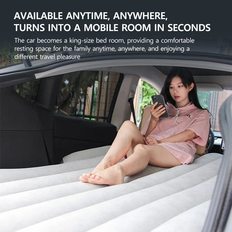 Tesla Model Y (2021-2025) Car Inflatable Mattress w/ Air Pump - Trunk Camping Air Bed