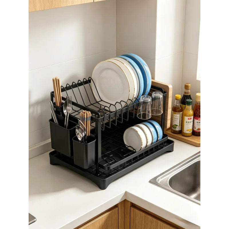 Kitchen Shelf Dishes and Dishes Storage Rack Drain Rack Household Multifunctional Bowl Rack Dish and Chopsticks Storage Rack