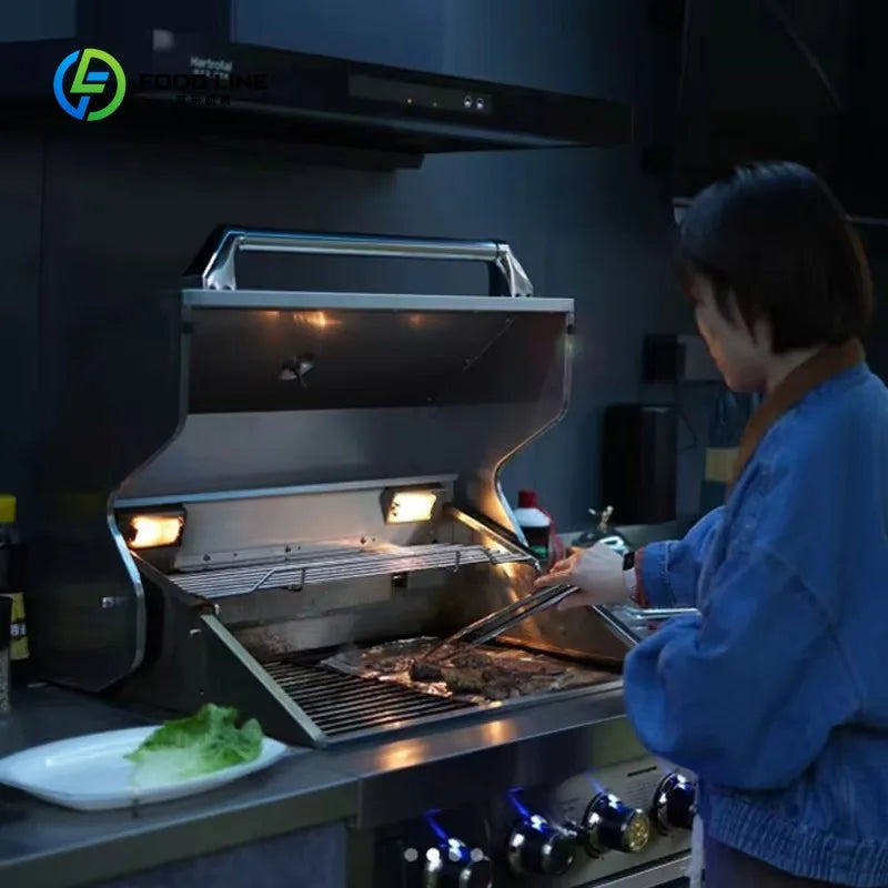 Customized Factory Design Luxury Stainless Steel Outdoor Kitchen Cabinets Shed Modern Kitchen with BBQ Grill