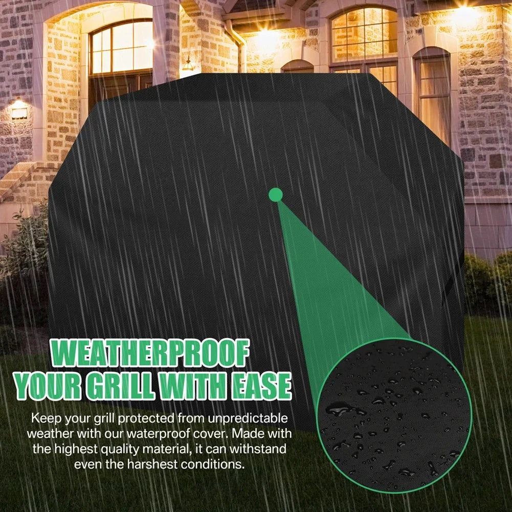 BBQ Grill Barbeque Cover Anti-Dust Waterproof Windproof Weber Charbroil Cover Outdoor Anti-UV Protective Large Barbecue Cover