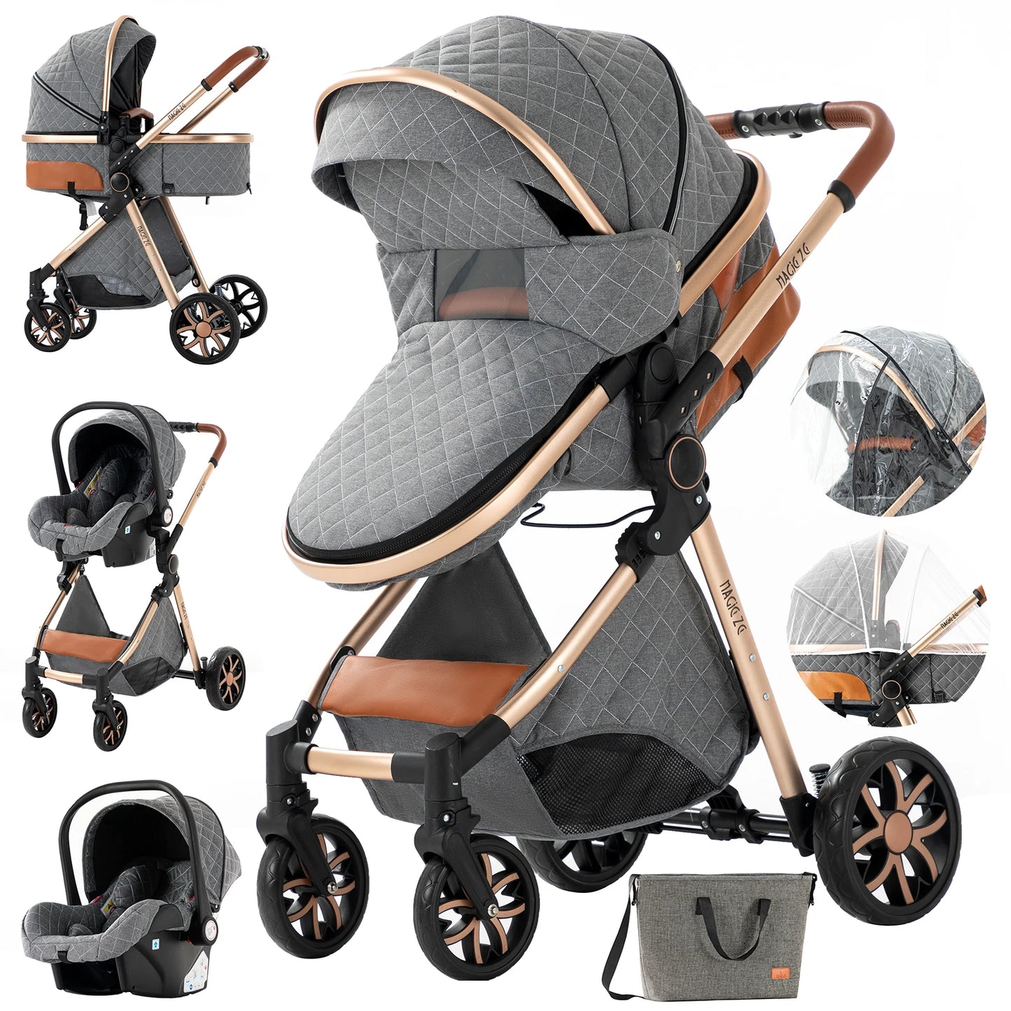 3 In 1 Baby Stroller Baby Cart Baby Accessories Baby Walker Infant Mother-Kids Children Portable Newborn Light Multifunctional