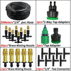 WUJIE 5M-30M Garden Irrigation Outdoor Misting Cooling System Watering 1/4'' Brass Atomizer Nozzles 4/7mm Hose Patio Greenhouse