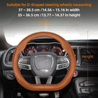 Suitable for Dodge Ultra-Thin Breathable Leather Steering Wheel Cover Suitable for Challenger Journey Charger Caliber Durango Ram 1500 Grand Caravan Dart Dakota Nitro Avenger Viper