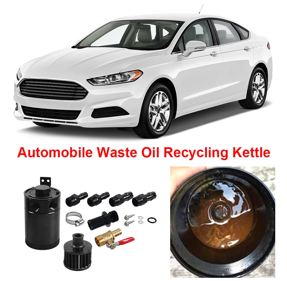Universal Car Baffled Reservoir Separator Aluminum Alloy Car Oil Catch Reservoir 2/3 Port Fluid Filter Cylinder Tank Fuel Tack