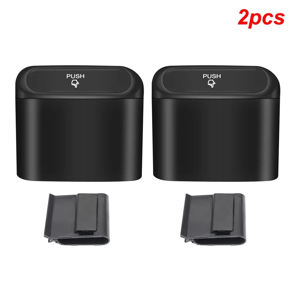 1L Car Interior Storage Case Trash Garbage Box Door Bin Push Can Mini Tray Dustbin Seat Clip Stand Holder Automotive Accessories