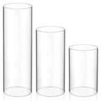 3 Pcs Shade Clear Glass Cover Decorative Lantern Cylinder Candleholders Shades Open Ended Tube High Borosilicate