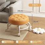 With Wheel Seat Sliding Wheel Low Stool Universal Wheel Small Stool Children Multifunctional Shoe Changing Stool Round Stool