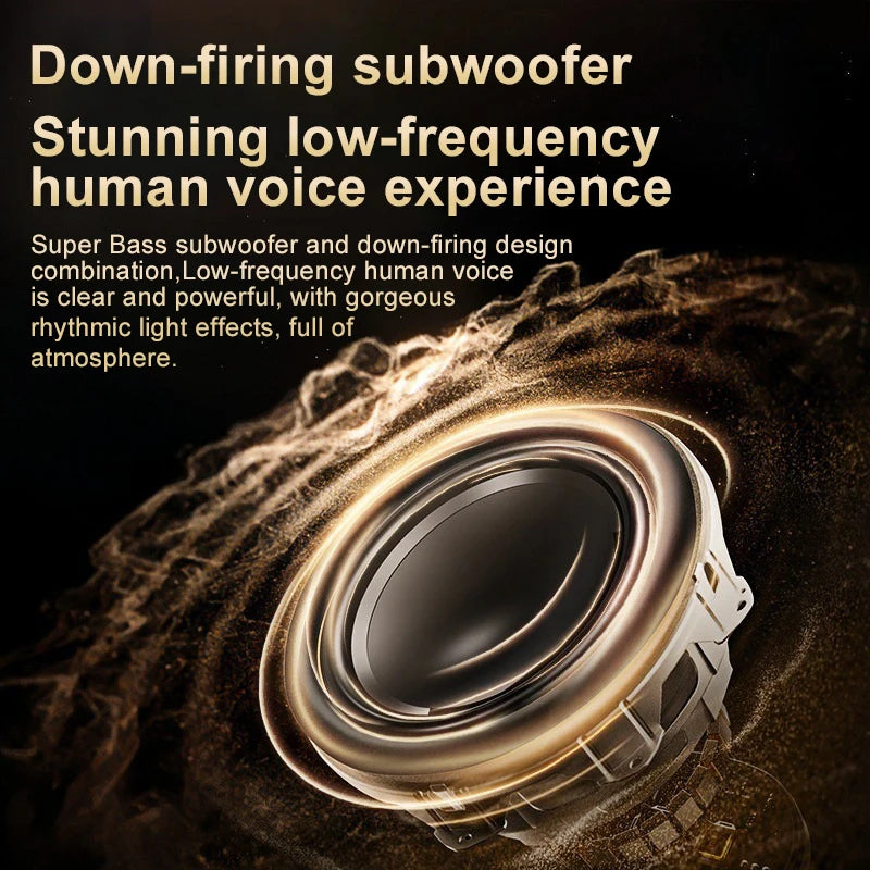 5th Glass Bluetooth Speaker Subwoofer Colorful Home High Volume Wireless Smart Computer Speaker ﻿Electronics Desk Accessories