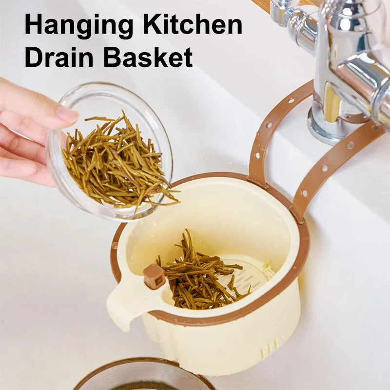 Hanging Kitchen Drain Basket, Household Kitchen Sink Drain Basket For Separating Food Scraps, Tea Leaves, And Kitchen Waste.