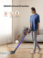 Buture JR400 38000Pa Cordless Vacuum Cleaner Handheld 450W With Touch Display Smart Home Appliance for Carpets Hair 55 Mins