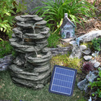 Garden Water Feature Outdoor LED Waterfall Fountain Rockery Decor