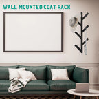 1pc Vertical Coat Rack Wall Mounted 16 Inch, Metal Modern Wall Coat Tree for Hats, Jackets, Bags, Entryway Bedroom