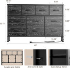 Dresser for Bedroom 10 Drawer Dresser TV Stand with Power Outlet,Entertainment Center Chest of Drawers for 55 Inch TV