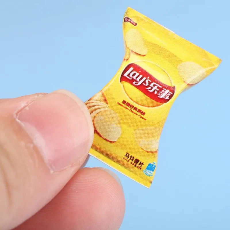 1set Kawaii Mini Simulation Potato Chips Model  Dollhouse Miniature Play Kitchen Food Doll Pretend Toys