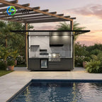 Customized Modern Modular Outdoor Kitchen Stainless Steel Lacquer Acrylic Food Business Easy Install Durable Equipment