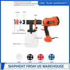 750W Electric Spray Gun 4 Nozzle Sizes 1200ml HVLP Household Paint Sprayer Flow Control Easy Spraying by PROSTORMER