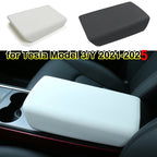 For Tesla Model 3 Y 2023 2025 Armrest Protector Box Cover White Soft TPE Center Console Panel Pad M3H Highland 2024 Accessories