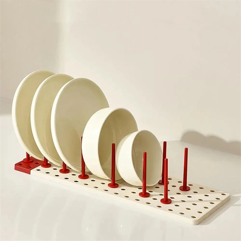 Kitchen Organizer Dish Draining Drying Rack Telescopic multifunctional Plate Bowl Stand Storage Drawer Space Saving Holder