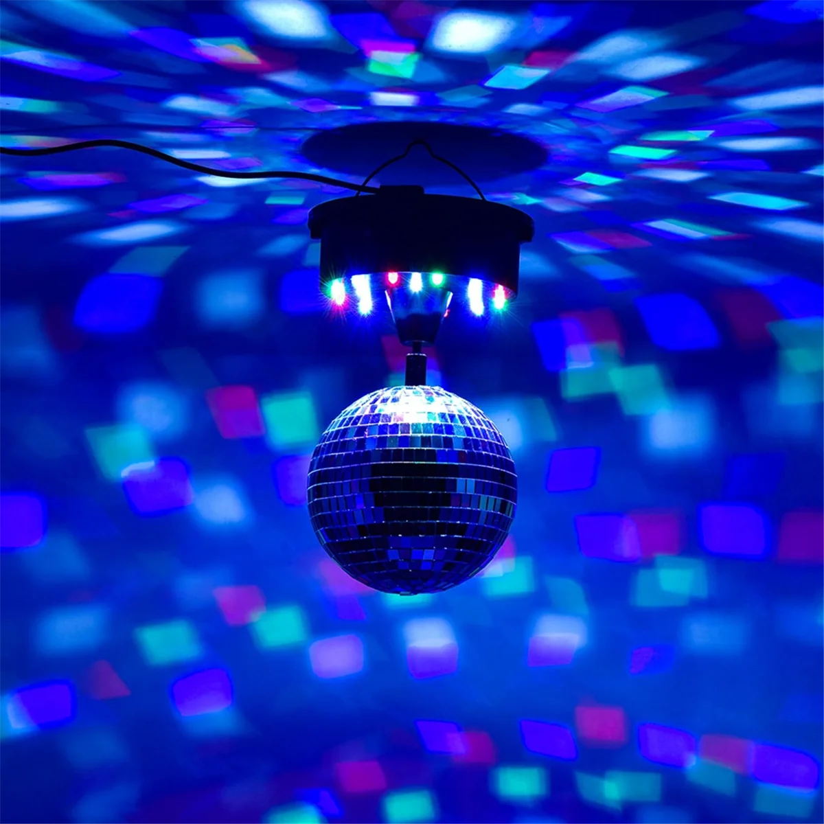 A20M Rotating 5in Disco Ball Party Lights with Remote, 6-12RPM Adjustable Disco Ball,18 LEDs DJ Light,Hanging and Table 2 Use
