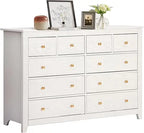 10 Drawer Dresser for Bedroom,Wood Chest of Drawers with Smooth Metal Rail,Large Dressers,Modern Bedroom Dressers with 10 Drawe