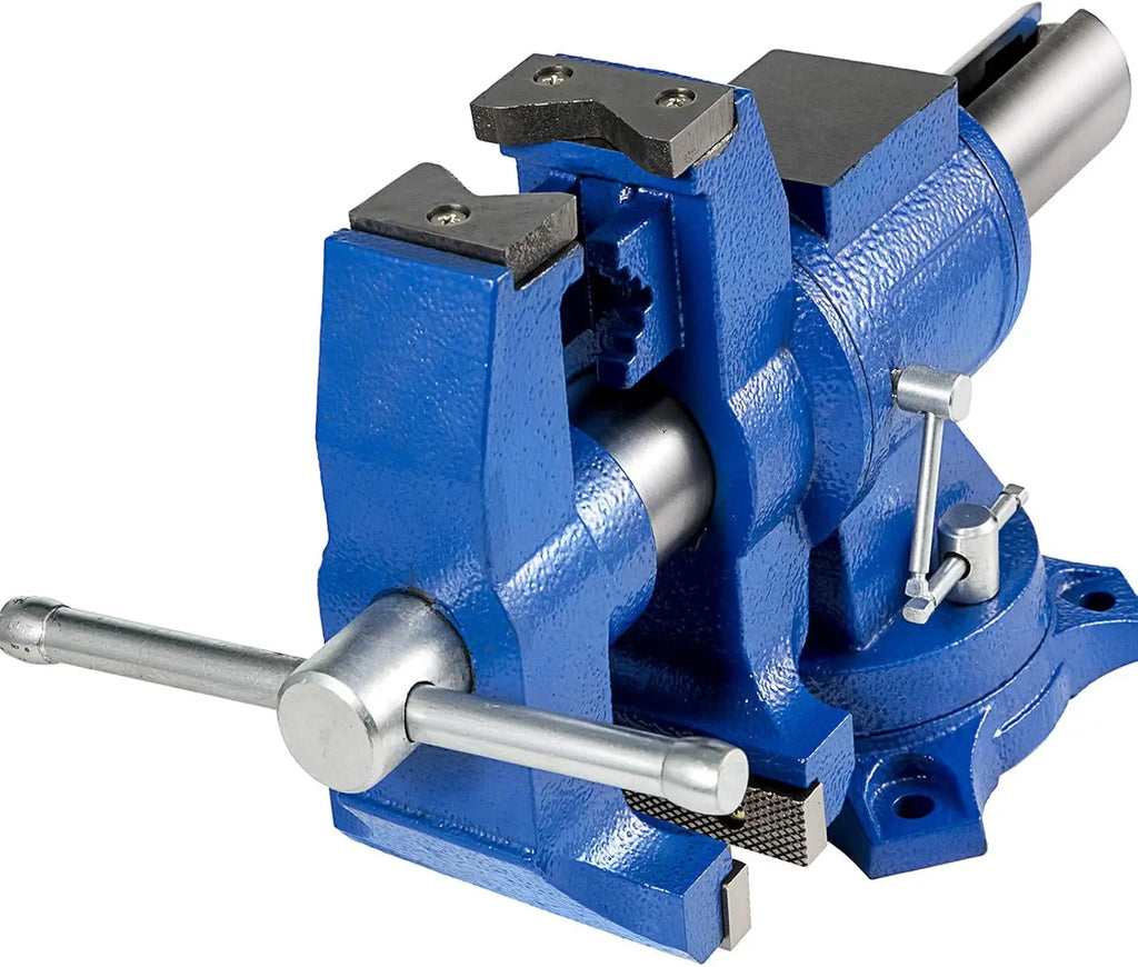 6" Heavy Duty Bench Vise, Double Swivel Rotating Vise Head/Body Rotates 360°,Pipe Vise Bench Vices 30Kn Clamping Force