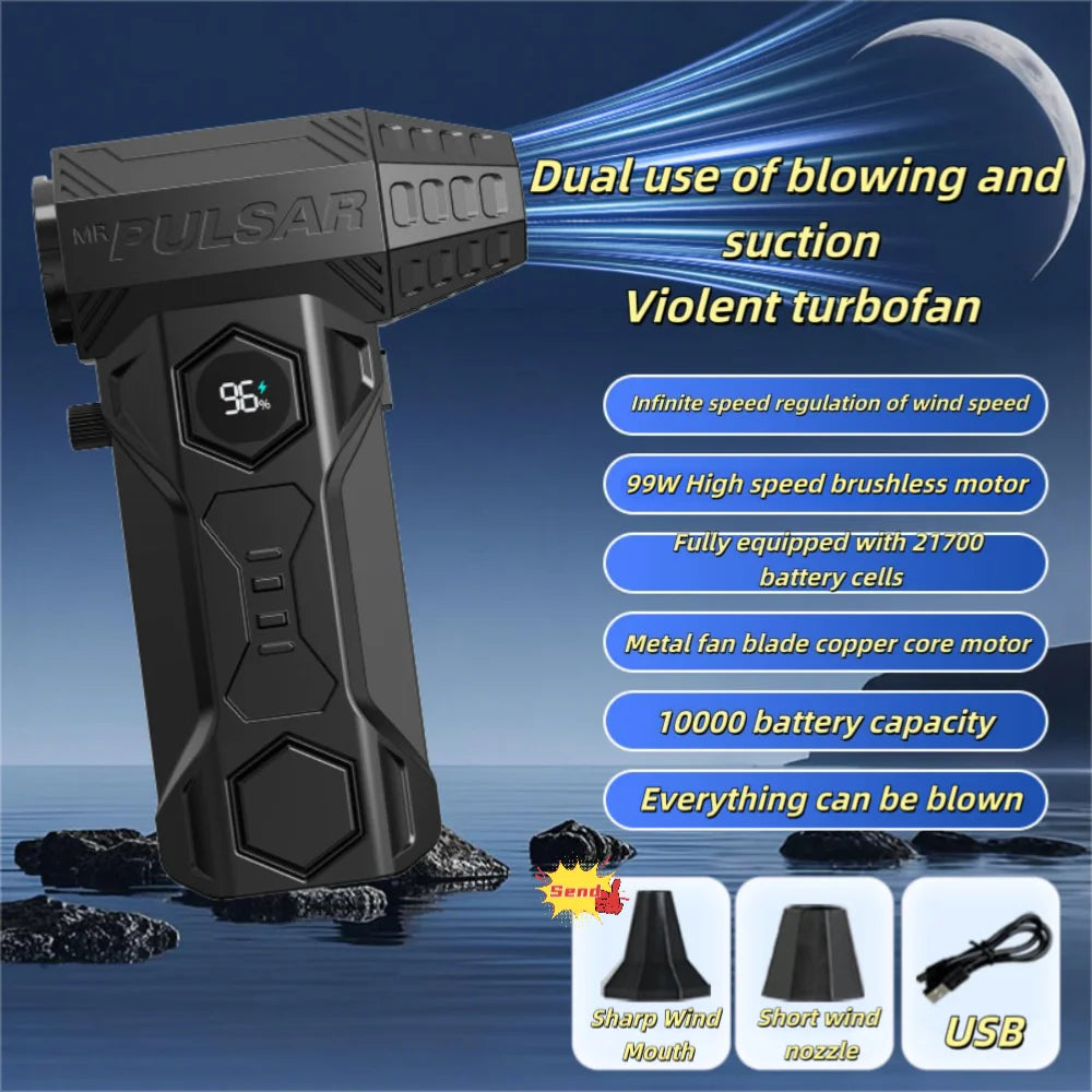 x11 Powerful Jet Blower 990000RPM High Speed Brushless Motor Dust Blower 10000mAh Violent Turbo Fan Portable Car Vacuum Cleaner