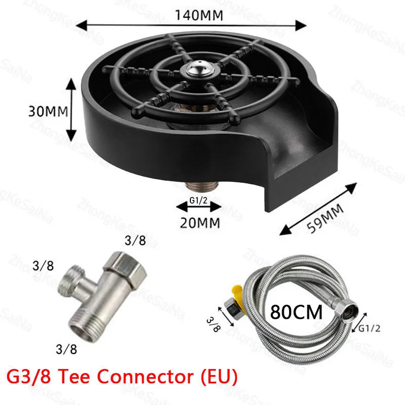 Automatic Glass Cup Washer High Pressure Kitchen Faucet Glass Rinser Stainless Steel Bar Cup Cleaner for Kitchen Sinks Wash Tool