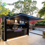 Customized Factory Design Luxury Stainless Steel Outdoor Kitchen Cabinets Shed Modern Kitchen with BBQ Grill