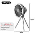 10000mAh Camping Fan Rechargeable Desktop Portable Circulator Wireless