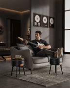 VASAGLE EKHO Collection - Storage Ottoman, Dressing Table Stool, Synthetic Leather with Stitching and steel Legs, Loads 150