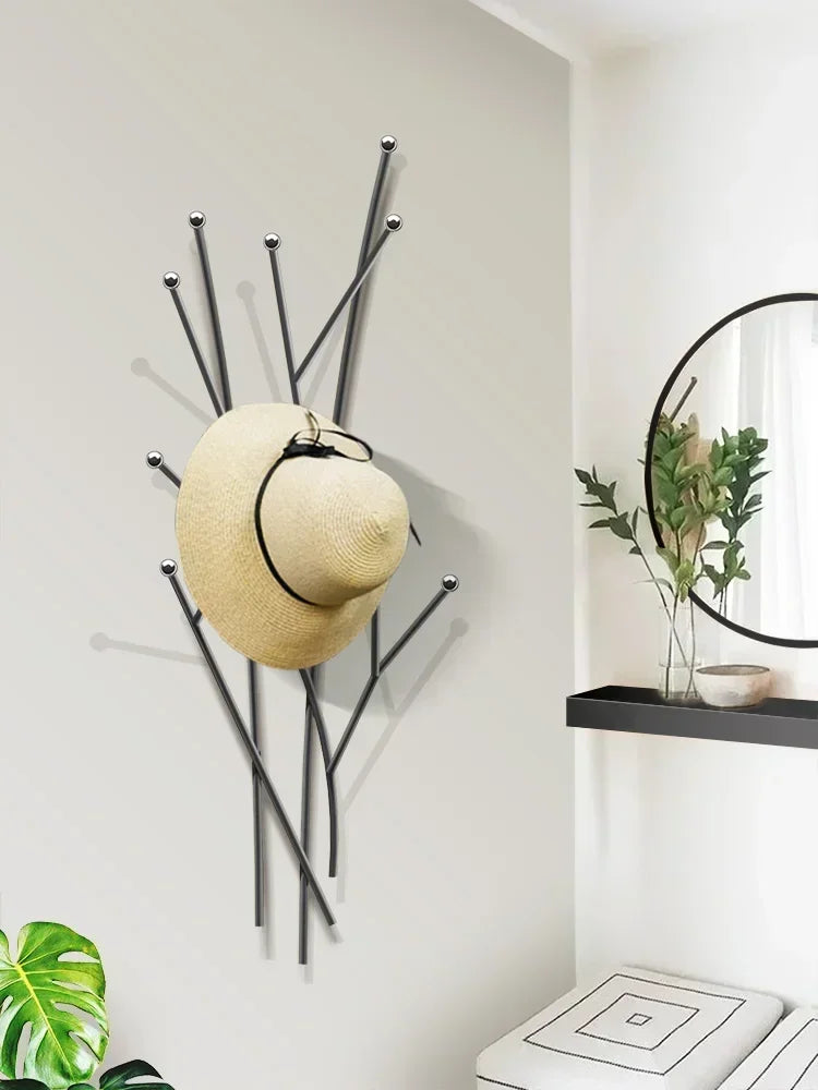 Nordic Clothes Hat Rack  Creative Wall Hanging Hooks, Simple Bedroom Coat Hanger, Light Luxury Design, Bathroom Organizer