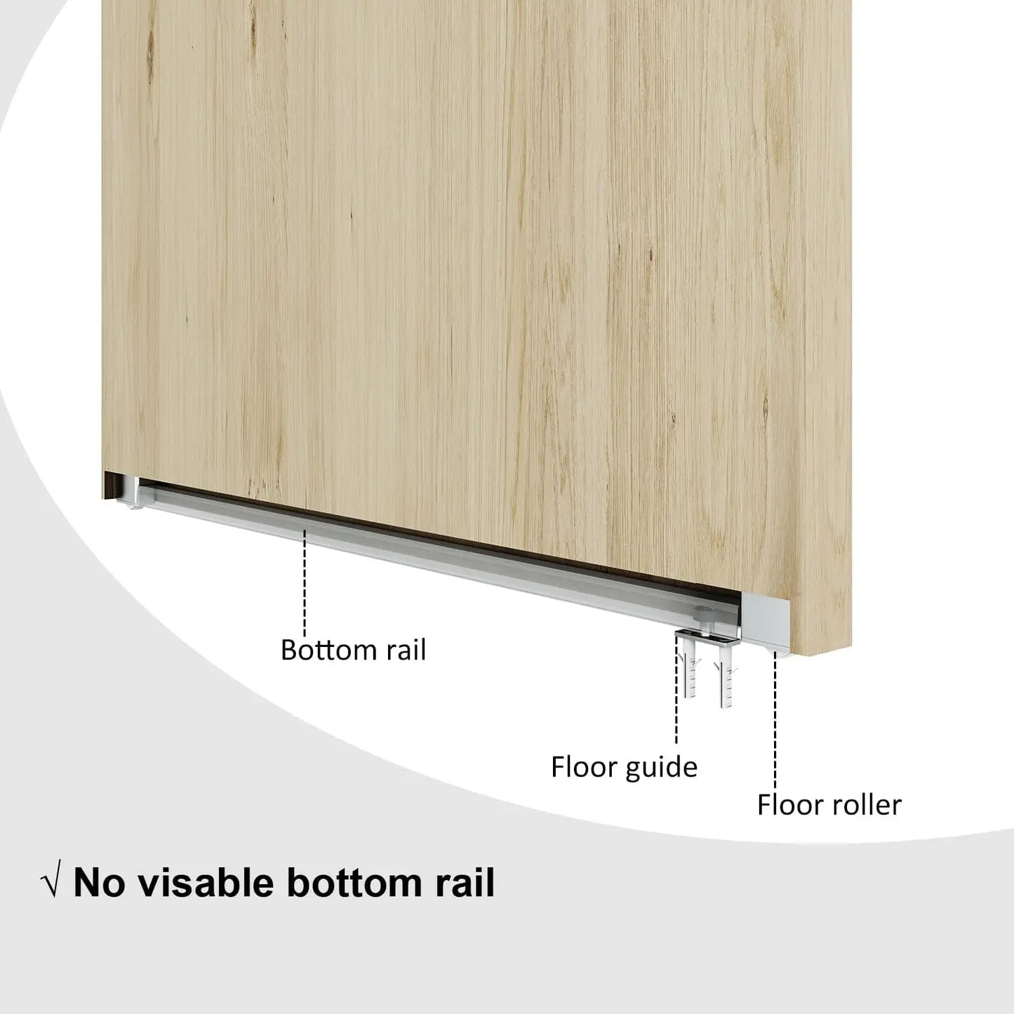 42" Hidden Sliding Barn Door Hardware Track Kit,Floating Soft Closing Interior Wall Mount Track Rolling Set,No Floor Rail