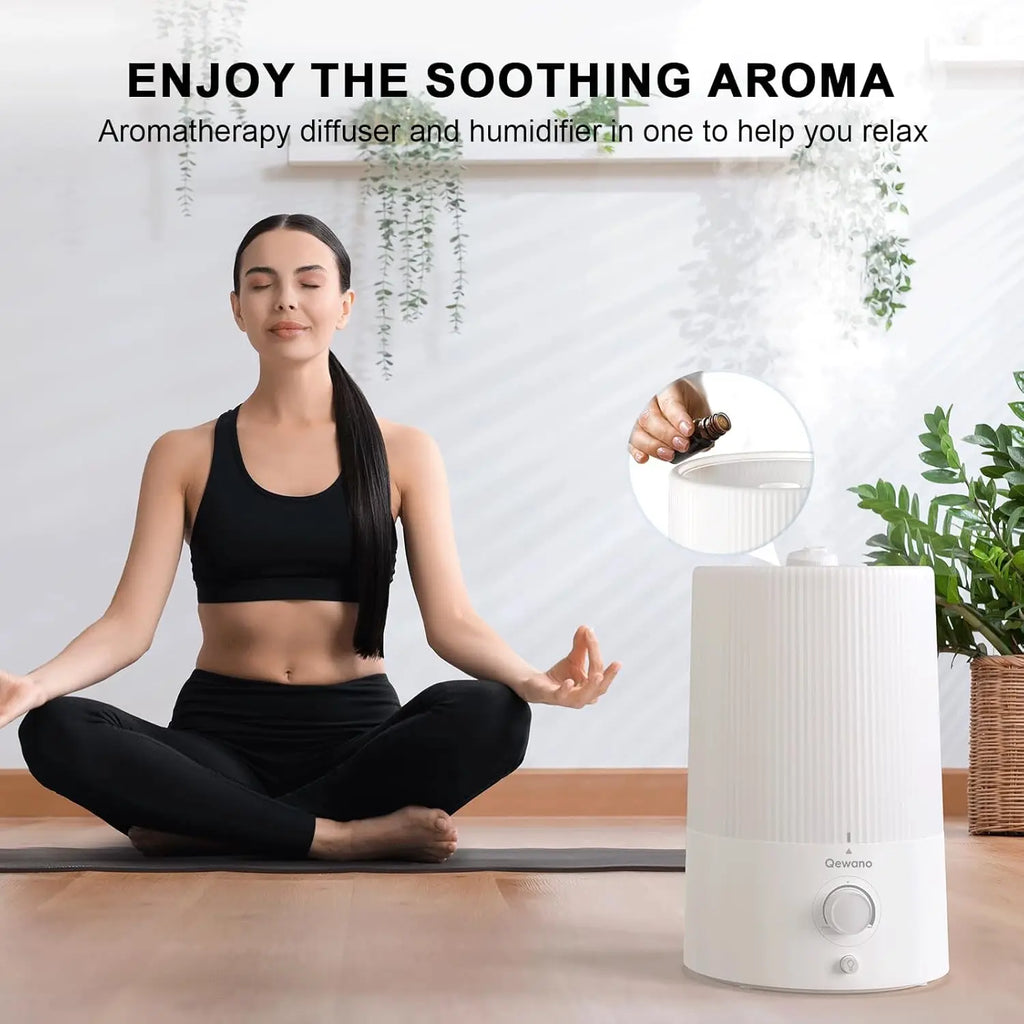 4L Top Fill Ultrasonic Cool Mist Humidifiers for Bedroom, with Oil Diffuser and Nightlight, for Baby Nursery & Plants