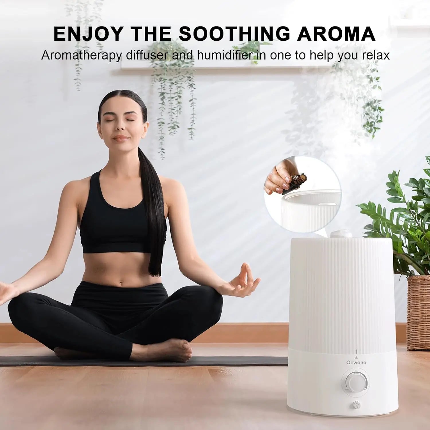 4L Top Fill Ultrasonic Cool Mist Humidifiers for Bedroom, with Oil Diffuser and Nightlight, for Baby Nursery & Plants