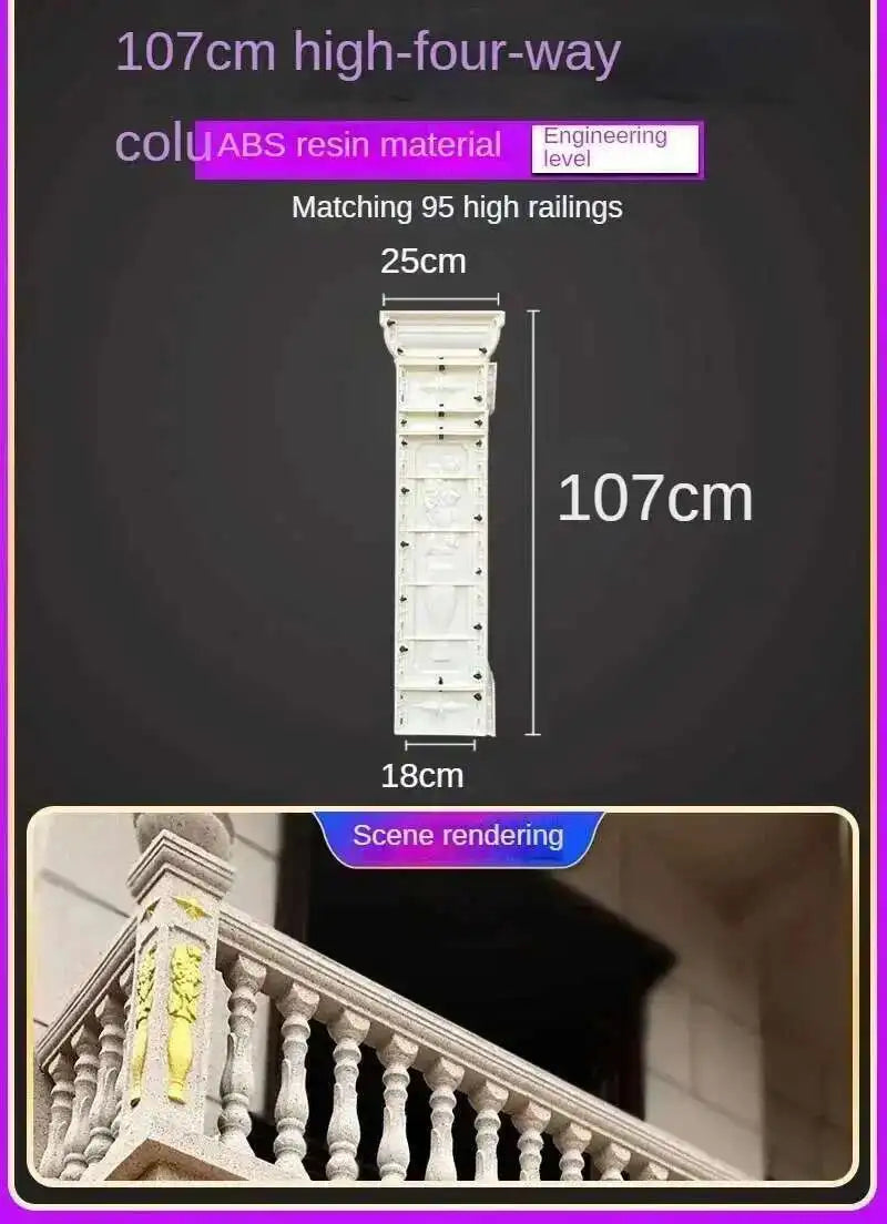 Home Garden Balcony Guardrail Vase Column Roman Column Molds Modern Cement Railing Building Mold European Villa Fence Handrail