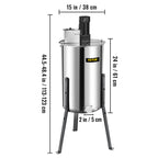 SucceBuy Honey Extractor 2 3 4 Frame Manual Electric Stainless Steel Honeycomb Spinner Crank Centrifuge Beekeeping Equipment